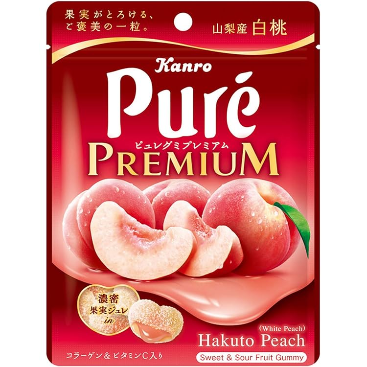 Amazon.co.jp: カンロ ピュレグミプレミアム 山梨産白桃 54g×10個